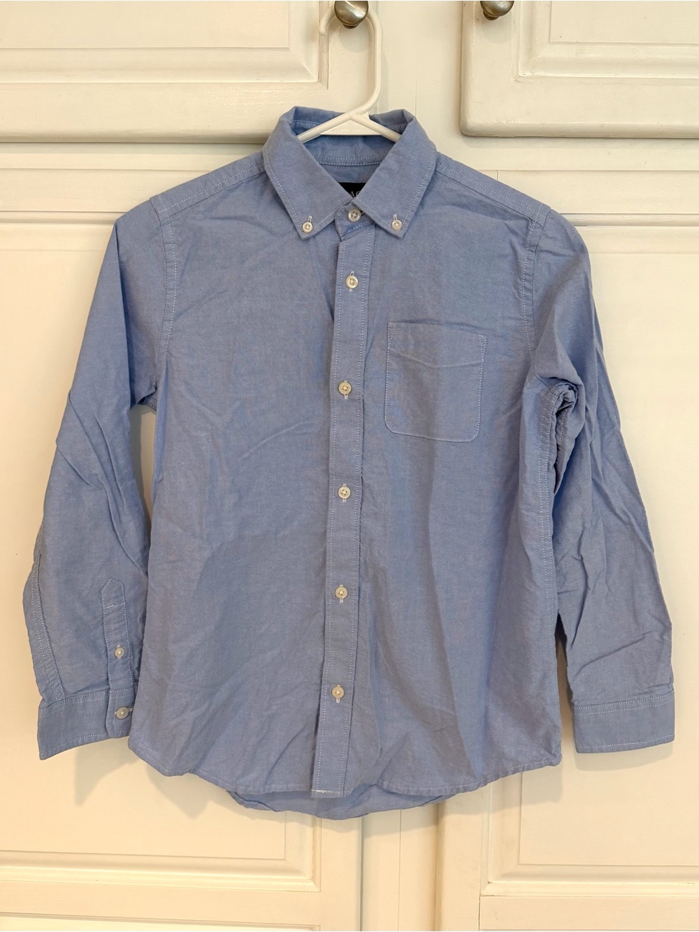Children's Place Youth L 10-12 Button Down Shirt Long Sleeve Light Blue Cotton